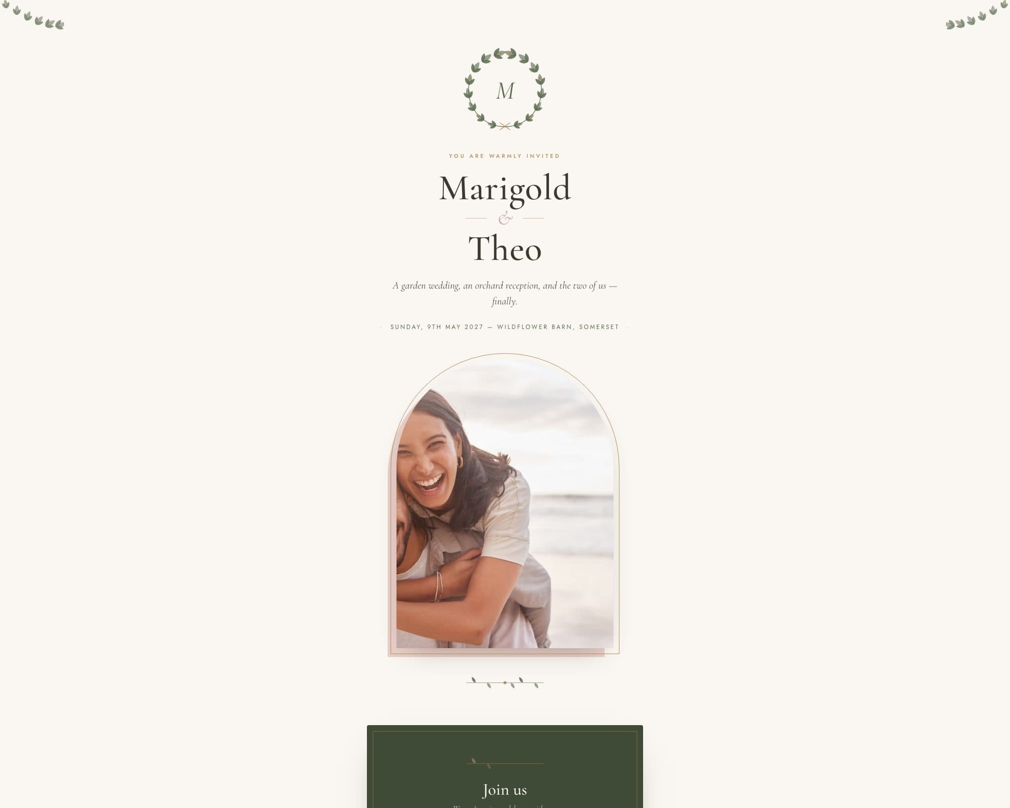 Bloom wedding template preview